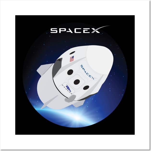 Dragon Crew Space X Wall Art by Bear Tees